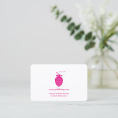 PINK STRAWBERRY Simple Modern Logo . Visitenkarte (Stehend Vorderseite)