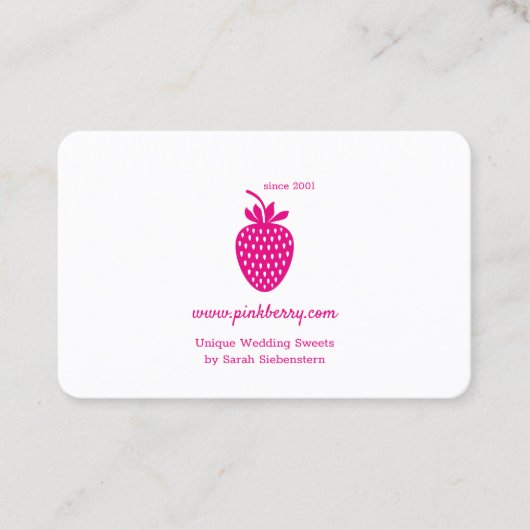 PINK STRAWBERRY Simple Modern Logo . Visitenkarte (Vorderseite)