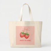Pink strawberry tote bag jumbo stoffbeutel (Vorne)