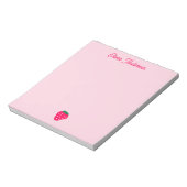 Pink Strawberry Valentines Day Personalized Name Notizblock (Rotiert)