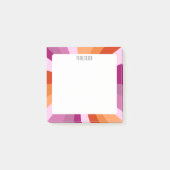 Pink Streifen CUSTOM Chic Monogramm Personalisiert Post-it Klebezettel (Vorderseite)