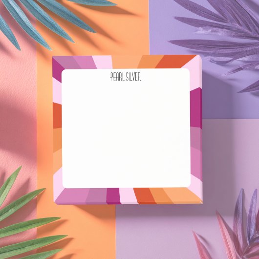 Pink Streifen CUSTOM Chic Monogramm Personalisiert Post-it Klebezettel