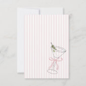 Pink Streifen Martini Glas Dankeschön Karte - Cust (Rückseite)