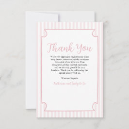 Pink Streifen Martini Glas Dankeschön Karte - Cust