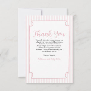 Pink Streifen Martini Glas Dankeschön Karte - Cust