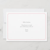 Pink Streifen mit Bow Baby Dusche Danke Karte (Rückseite)