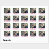 Pink Streifen Muster Sticker Design Personalisiert (Blatt)