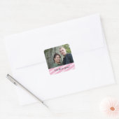 Pink Streifen Muster Sticker Design Personalisiert (Umschlag)