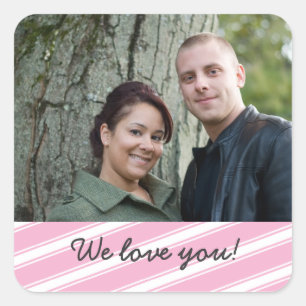 Pink Streifen Muster Sticker Design Personalisiert
