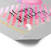 Pink Streifen Pinot Pinselstriche und Balkone Poster (Ecke)