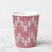 Pink Strick Muster Papier Cup Pappbecher (Links)