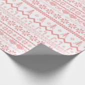 Pink Strick Sweater Muster Weihnachtswrapping Papi Geschenkpapier (Ecke)