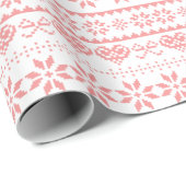Pink Strick Sweater Muster Weihnachtswrapping Papi Geschenkpapier (Rolleneckpunkt)