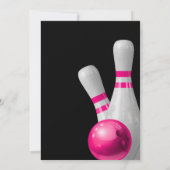 Pink Strike - Lass bowling Geburtstag feiern Einladung (Rückseite)