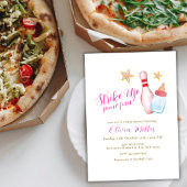 Pink Strike Up Some Fun Bowling Sport Baby Shower  Einladung