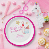 Pink Strike Up Some Fun Bowling Sport Baby Shower  Pappteller (Party)