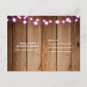 Pink String Lights & Mason Jar Barn Save the Date Ankündigungspostkarte (Rückseite)