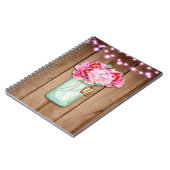 Pink String Lights & Mason Jar Blume Rustikales Ho Notizblock (Linke Seite)