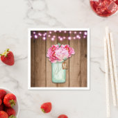 Pink String Lights & Mason Jar Blume Rustikales Ho Serviette (Beispiel)