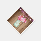 Pink String Lights & Mason Jar Blume Rustikales Ho Serviette (Ecke)