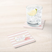 Pink Strip & Blush Peony Brautparty Untersetzer (Vor Ort)