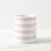 Pink Strip & Blush Peony - Persönliche Umarmung Kaffeetasse (Mittel)