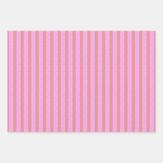 Pink Strip flaches Blatt Geschenkpapier (Vorderseite)