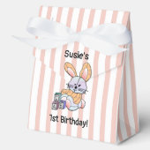 Pink Strip Kinderzimmer Art - Bunny Fevor Box Geschenkschachtel (Vorderseite)