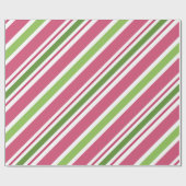 Pink Strip Weihnachtswrapping Paper Geschenkpapier (Flach)