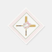 Pink Stripe Baseball Serviette (Ecke)
