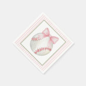 Pink Stripe Baseball Serviette (Ecke)