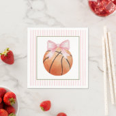 Pink Stripe Basketball Serviette (Beispiel)