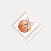 Pink Stripe Basketball Serviette (Ecke)