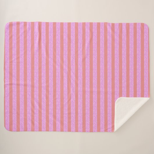 Pink Stripe Blanket Sherpadecke (Vorderseite (Horizontal))