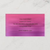 Pink Stripe Business Card Visitenkarte (Rückseite)