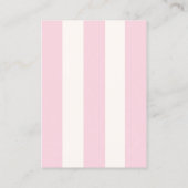 Pink Stripe Cherry Accent Diaper Raffle Begleitkarte (Rückseite)
