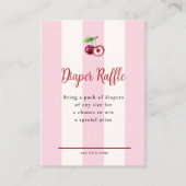 Pink Stripe Cherry Accent Diaper Raffle Begleitkarte (Vorderseite)