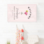 Pink Stripe Cocktail Brautparty Feier Banner (Insitu)