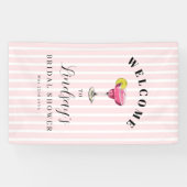 Pink Stripe Cocktail Brautparty Feier Banner (Horizontal)