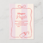 Pink Stripe Coquette Bow Diapper Raffle Begleitkarte (Vorderseite)