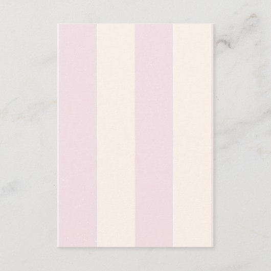 Pink Stripe Coquette Bow Diapper Raffle Begleitkarte (Rückseite)