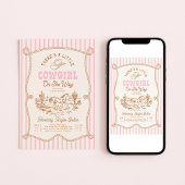 Pink Stripe Cowgirl Baby Shower Invitation Einladung