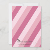 Pink Stripe Diaper Button Babydusche Einladung (Rückseite)