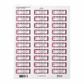Pink Stripe Flamingo Rücksendeadresse Label (Vorne)