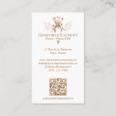 Pink Stripe Floral Baking Pastry Piping Bag Bakery Visitenkarte (Rückseite)