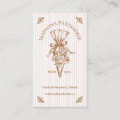 Pink Stripe Floral Baking Pastry Piping Bag Bakery Visitenkarte (Vorderseite)