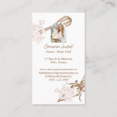 Pink Stripe Floral Baking Utensils Pastry Bakery Visitenkarte (Rückseite)