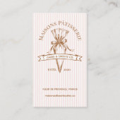 Pink Stripe Floral Baking Utensils Pastry Bakery  Visitenkarte (Vorderseite)