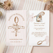 Pink Stripe Floral Spoon Pastry Cakes Bakery Chef Visitenkarte