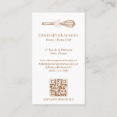 Pink Stripe Floral Whisk Baking Utensil Bakery Visitenkarte (Rückseite)